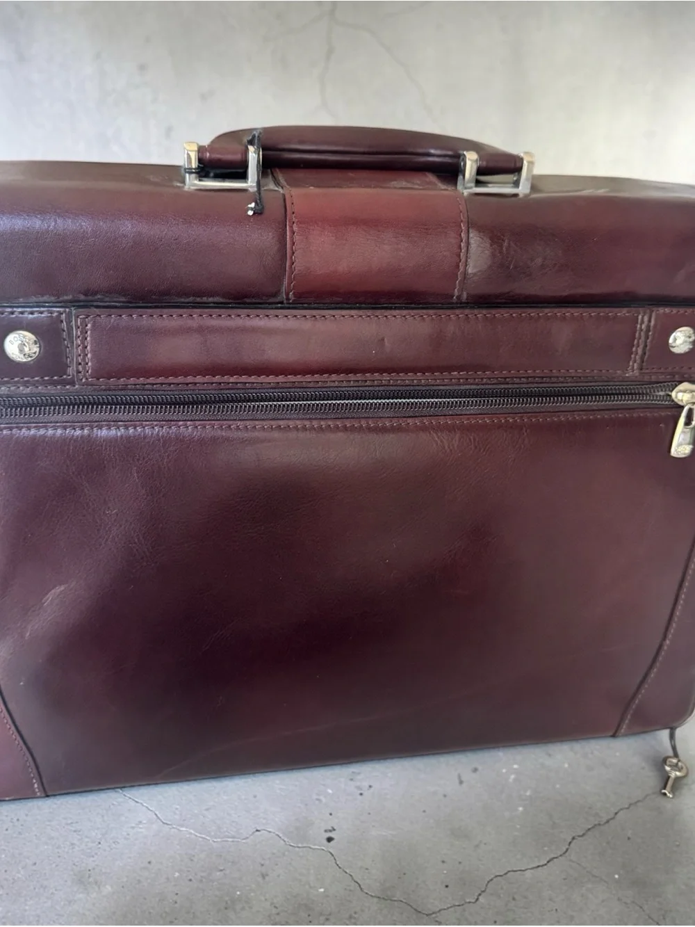 Bosca Old Leather Flapover Briefcase – With Key & New Strap
